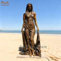 Statue de danseuse élégante de ballet en bronze de taille réelle décoration de paysage urbain