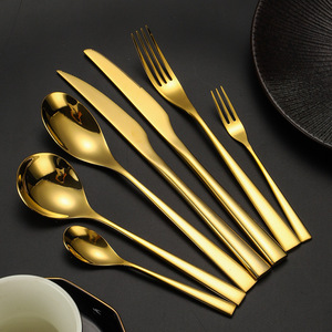 Juego de cubiertos de acero inoxidable A51 New Era, cuchillo, tenedor y cuchara de color sólido para comedor de adultos. - Product Image 5