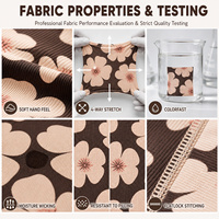 Combinaisons de yoga personnalisées à imprimé floral hawaïen, recyclées, 85% polyester, 15% élasthanne, respirantes, séchage rapide, pour la gym et l'entraînement, une pièce
