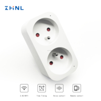 Adaptor soket colokan USB daya pintar Tipe C Wifi kontrol suara Google APP Tuya standar EU/FR