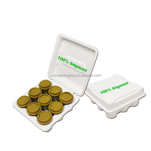 Boîte en papier recyclé biodégradable avec logo personnalisé Plateau de pâte moulée Boîte de dosettes de café pour capsules de café Bagasse Carré alimentaire en bambou - Product Image 1