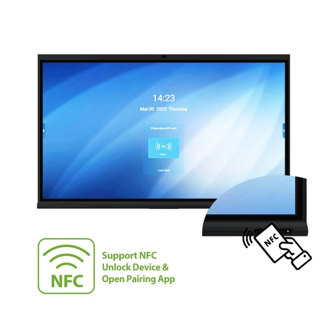 Fingerprint Touch Electronic 4K Digital Interactive Whiteboard for Educational Environment Support NFC