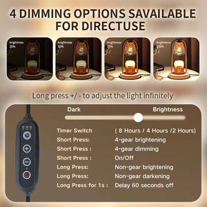 โคมไฟอุ่นเทียนแก้วฐานไม้แบบหรี่แสงได้ สำหรับให้ความร้อนแก่เทียนหอมและตกแต่งบ้านและห้องนอน - Product Image 3