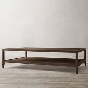 โต๊ะกลางสไตล์อเมริกันโบราณ ทำจากไม้เนื้อแข็ง สำหรับห้องนั่งเล่น โต๊ะรับประทานอาหารทรงสี่เหลี่ยม โต๊ะสำหรับงานเลี้ยงครอบครัว โต๊ะกาแฟ - Product Image 2