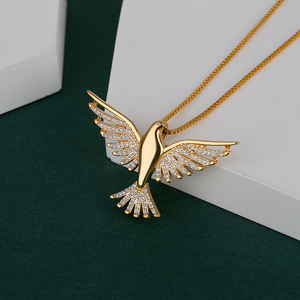 डिजाइन धार्मिक आभूषण पवित्र आत्मा पक्षी लटकन हार फैशन तांबा चढ़ाया 18K सोने का हार महिलाओं के लिए - Product Image 3