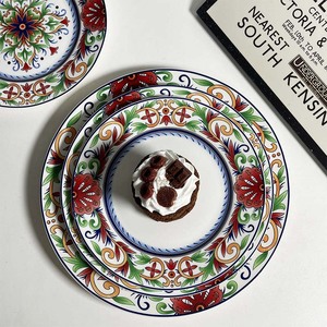 Plato de Cerámica Floral Bohemio Ecológico, Platos de Porcelana para Cena, Filete y Postre para Bodas y Fiestas - Product Image 4