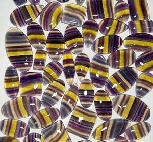 Lot en gros de cabochons en fluorite 100 % naturelle de haute qualité, pierres précieuses colorées en vrac pour la guérison et la joaillerie - Product Image 3