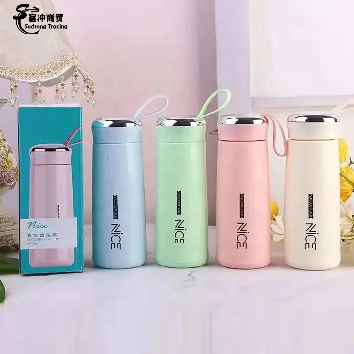 Taza termo de acero inoxidable de alta temperatura con logotipo personalizado, tazas de té de vidrio de doble pared al vacío para el regreso a la escuela