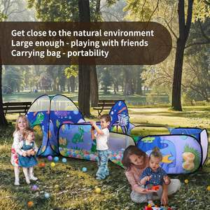Carpa Infantil 3 en 1 con Piscina <span class=keywords><strong>de</strong></span> Pelotas, Túnel y Zona <span class=keywords><strong>de</strong></span> Escalada, Casa <span class=keywords><strong>de</strong></span> Juegos Interior y Exterior, Carpa <span class=keywords><strong>de</strong></span> Juegos Infantil con Diseño <span class=keywords><strong>de</strong></span> Dinosaurio, Piscina <span class=keywords><strong>de</strong></span> Pelotas y Túnel para Gatear - Product Image 4