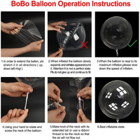 Ballon Bobo transparent en PVC de 24 pouces, vente chaude 2026, ballon rond transparent en plastique Bobo pour décoration de fête, livraison directe