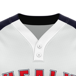 เสื้อเบสบอลแขนสั้นแบบแร็กแลน Healy Custom Logo สำหรับผู้ชาย เสื้อยืดเฮนลีย์ 2 กระดุม ผ้าตาข่าย ชุดฝึกซ้อมทีมกีฬา - Product Image 2