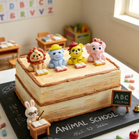 Vente en gros d'usine, accessoires de gâteau sur le thème des animaux halal personnalisés, décoration de pâtisserie, guimauves, bonbons mous pour anniversaire