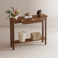 Table console en bois de luxe, design moderne du milieu du siècle, table d'entrée étroite pour salon, petit espace XGZ004
