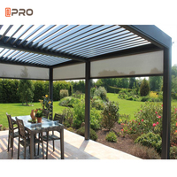 Persiennes solaires étanches de luxe 4x3 Pergola de patio extérieur en aluminium avec pergolas de jardin à toit à persiennes