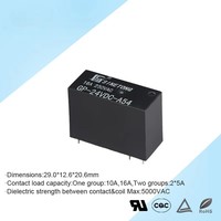 Relais miniature Sinetong GP 24VDC 16A scellé haute puissance pour carte de circuit imprimé, 6 broches, courant de commutation max. 20A, AgSnO2, certifié TUV/CQC