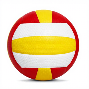 Ballon de volley-ball taille 5 jaune rouge blanc, durable, toucher doux, pour entraînement, extérieur, intérieur, plage, match, qualité professionnelle, emballage OEM, vente en gros - Product Image 4