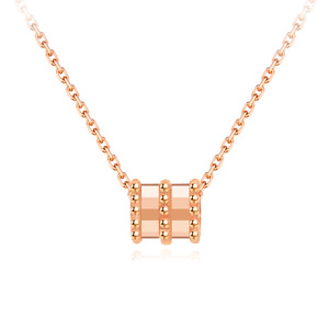 Haifeng Meilong Geometric Lock Necklace Platinum Gold Rose Gold Everyday Wear Bezel Setting Fine Chain - Product Image 5