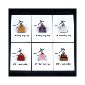 Vente en gros Nouveau sac à main de guérison multicolore naturel sculpté à la main en forme de pendentifs de bijoux en pierre de cristal avec <span class=keywords><strong>carte</strong></span> créative - Product Image 3