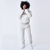 Ensemble de survêtement unisexe personnalisé en molleton écologique pour l'automne, 2 pièces, brodé, avec sweat à capuche et pantalon de jogging