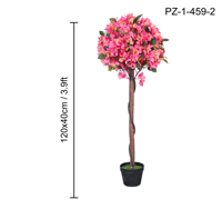 Pohon Bunga Bougainvillea Buatan 80-120cm, Bunga Palsu Pink Kuning, Topiary, Batang Terpuntir untuk Dekorasi Rumah, Taman, Patio, Custom OEM