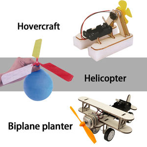 10 en 1 véhicules <span class=keywords><strong>terre</strong></span> et mer assembler des jouets en bois modèle d'avion Kit d'expérience en bois Science jouets voiture pour enfants - Product Image 5