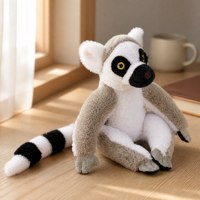Lemur Mini Cochonnet en Peluche Doux et Moelleux de 7 Pouces pour Enfants, Cadeau Personnalisé, Vente en Gros, Peluche Recyclée