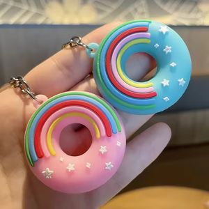 Llavero de Silicona con Diseño de Donut de Dibujos Animados, Ecológico, Ligero, para Parejas, Decoración, Regalo, Venta al Por Mayor - Product Image 3