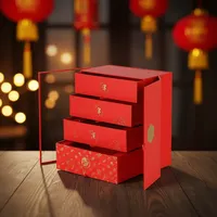 Boîte cadeau à tiroirs multicouches avec logo personnalisé, vente en gros d'usine, emballage rigide en carton pour les aliments et les cosmétiques de Noël