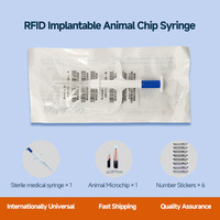 Microchip pour animaux de compagnie 134,2 KHz ISO11784/85 FDX-B, puce RFID en verre implantable avec seringue pour chien, chat, bétail