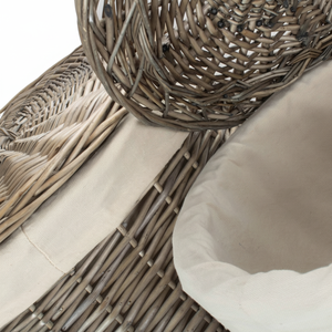 Panier à linge doublé de coton blanc antique paniers de rangement pliables au design moderne pour armoire de salle de bain en tissu fer plastique - Product Image 1