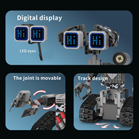 Ensemble de construction de robot militaire programmable 5-en-1 avec télécommande, assemblage STEM, contrôle par détection de gravité via application, jouet télécommandé