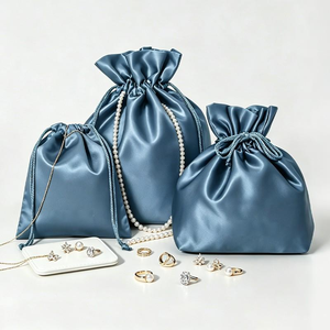 Source Manufacturer Imitation Silk Drawstring Pouch Makeup Pouch <b>Satin</b> Drawstring Bag <b>Shoe</b> Pouch Small Medium Size - Product Image 2