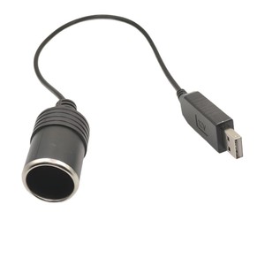 <b>Usb</b> To Cigarette Lighter <b>Socket</b> 5V To 12V Car Power Adapter Cable 35Cm Output 12V Input 5V - Product Image 3