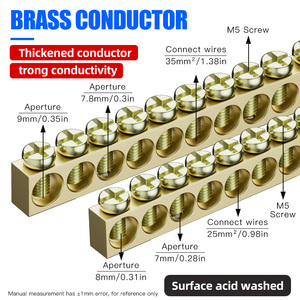 <span class=keywords><strong>7</strong></span>-Cực Vít Brass Đồng Nối Đất Dải Khối Thiết Bị Đầu Cuối Nối Đất Dải Trái Đất Trung Tính Khối Thiết Bị Đầu Cuối - Product Image 3