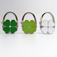 Crochet pour sac à main pliable en alliage Portable Lucky Four-leaf Clover Table Handbag Holder Purse Hook