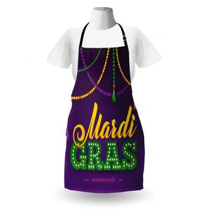 Tablier sur le thème du carnaval de Mardi Gras de <span class=keywords><strong>la</strong></span> Nouvelle-Orléans avec des motifs traditionnels sur un fond triangulaire pour adolescents et adultes - Product Image 3