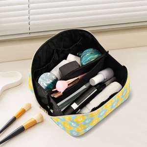 Fashion Flower Custom Print <b>Large</b> Wide-open Toiletry <b>Bag</b> Makeup Organizer Travel Women <b>Cosmetic</b> <b>Bag</b> with Golden Zipper - Product Image 5