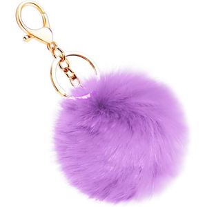 Fox Fur Ball Pompom Cherry Gold <b>Key</b> Chain Keyring Women Bag Charms Heart <b>Purse</b> Tote Wallet Handbag Car <b>Key</b> Ring Accessory - Product Image 1