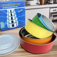 Lot de 5 boîtes de conservation alimentaire hermétiques en acier inoxydable avec couvercle – Boîte Bento et pot de conservation des aliments