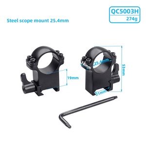 ตัวยึดออปติกแบบวงแหวนเหล็กแบบปลดเร็วสำหรับงานหนัก ขนาด 25.4 มม. ดีไซน์แบบตะปูคู่ ฐานขนาด 21 มม. พร้อมอุปกรณ์ยึด - Product Image 5