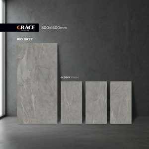 Azulejos de porcelana pulida Super Grey de 800x1600 mm con aspecto de mármol para pisos y paredes de baños e interiores. - Product Image 4