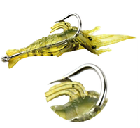 TOPIND Appât de pêche artificiel de haute qualité, crevette d'eau douce de 4 cm, réaliste, en PVC souple, simulation de crevette, appât lumineux, eau salée