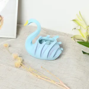 ASPIRE Custom Resin Blue Swan Vase Household Decorations Room Decor Flower Vase Living Room Decorations