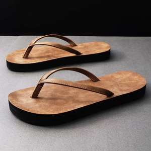 Tongs pour hommes à enfiler, à bout ouvert, sandales décontractées d'extérieur, pour le printemps/été, antidérapantes, respirantes, avec empeigne en peluche et semelle intermédiaire en caoutchouc - Product Image 6