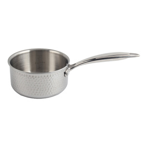 Olla de Acero Inoxidable Martillado al por Mayor de Fábrica, Olla Premium para Leche con Tapa de Vidrio y Marcas de Capacidad, Utensilios de Cocina - Product Image 3