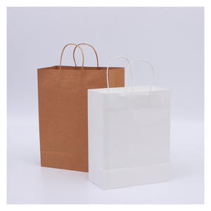 Sac en papier kraft avec torsadé, Logo imprimé respectueux de l'environnement, à emporter, pour shopping, nouvelle collection - Product Image 5
