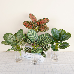 Feuilles artificielles, lot de 10 pièces, en caoutchouc souple, décoration intérieure, haute simulation, plantes de bureau, fleurs pour vase QH57119 - Product Image 2