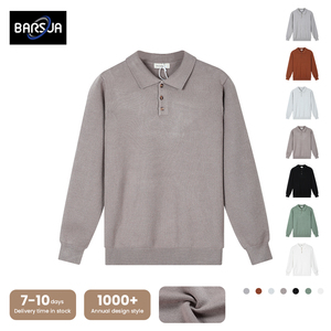 Maglioni Invernali da <span class=keywords><strong>Uomo</strong></span> con Logo Personalizzato, Maglia a Maniche Lunghe con Colletto, Stile Polo con Bottoni, in Offerta - Product Image 1