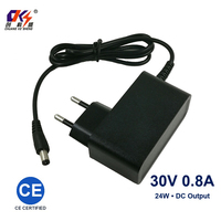 Adaptateur d'alimentation à découpage 30V 0.8A 24W en matériau PC, certifié CE FCC CB, alimentation AC/DC personnalisée 30 Volts 800mA, adaptateur prise UE