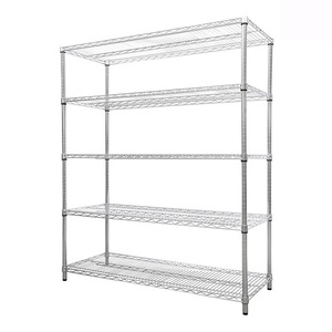 Capacité de chargement supérieure Étagère en acier 5 niveaux NSF <span class=keywords><strong>Metro</strong></span> Office Rayonnage de stockage industriel en fil métallique finition chromée - Product Image 2